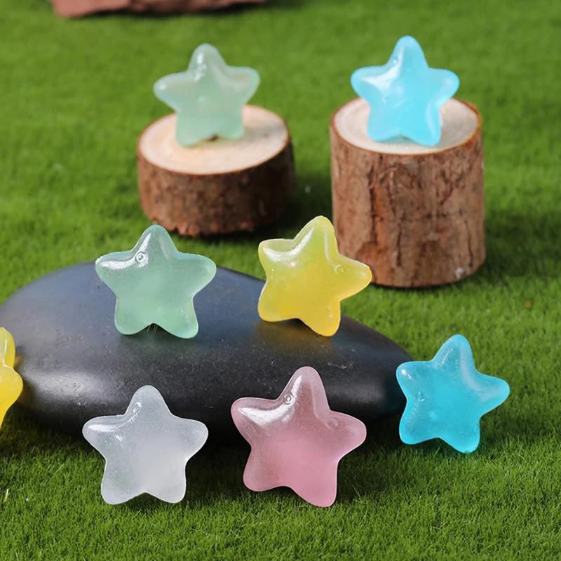 10/20Pcs Mini Fluorescence Rainbow Stars Cute Starfish Glow In The Dark DIY Micro Landscape Fish Tank Aquarium Decorati