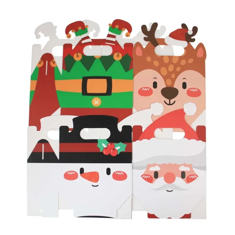 50PCS Merry Christmas Candy Box Cute Santa Claus Elk Cookie Gifts Cake Packing Box For Christmas New Year Party Decor Xmas ﻿