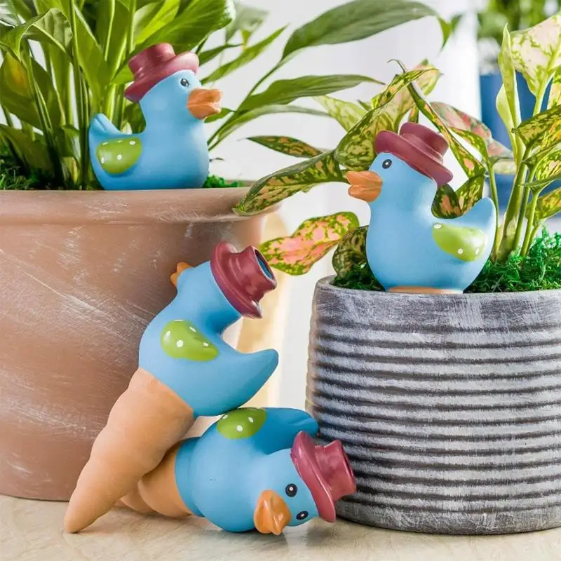 Pot Watering Spikes Duck 4 Pieces Watering Spikes Automatic Plant Waterer Plant Accessories Sturdy Plant Watering Devices For