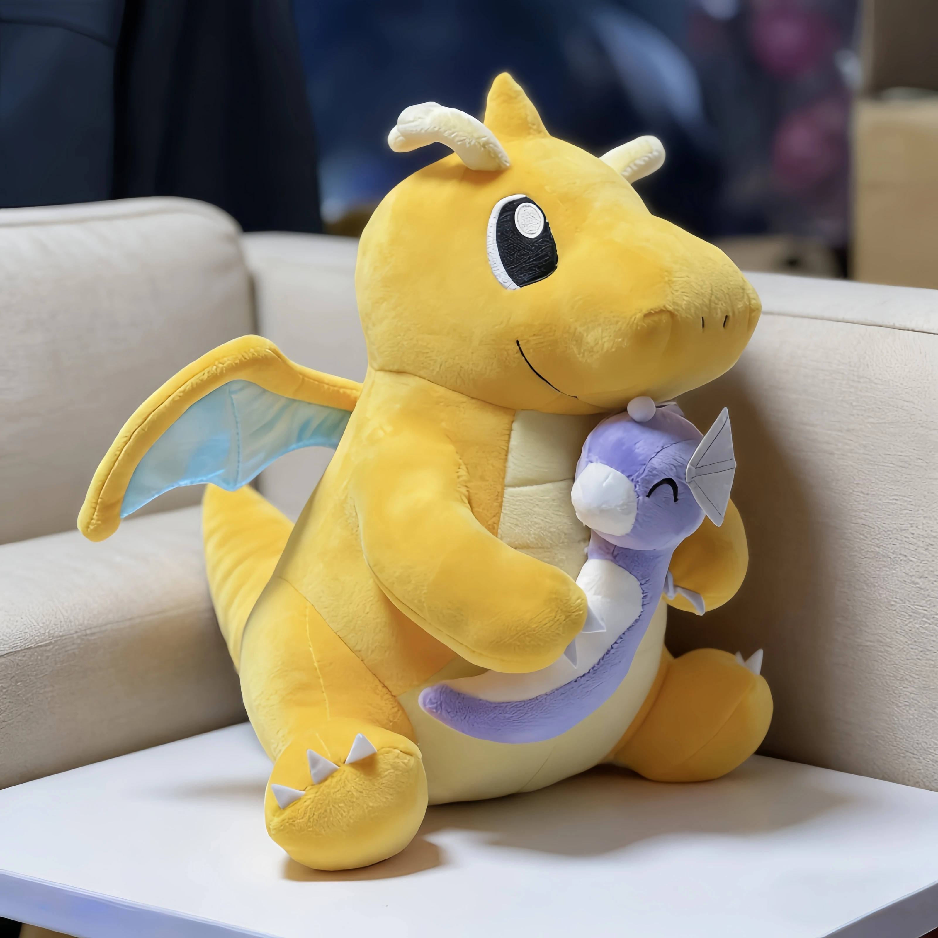 

Pikachu Peluche Anime Peripheral Dragonite Holding Dratini Plush Dolls Mini Dragon Pillow Birthday Gift for Kids