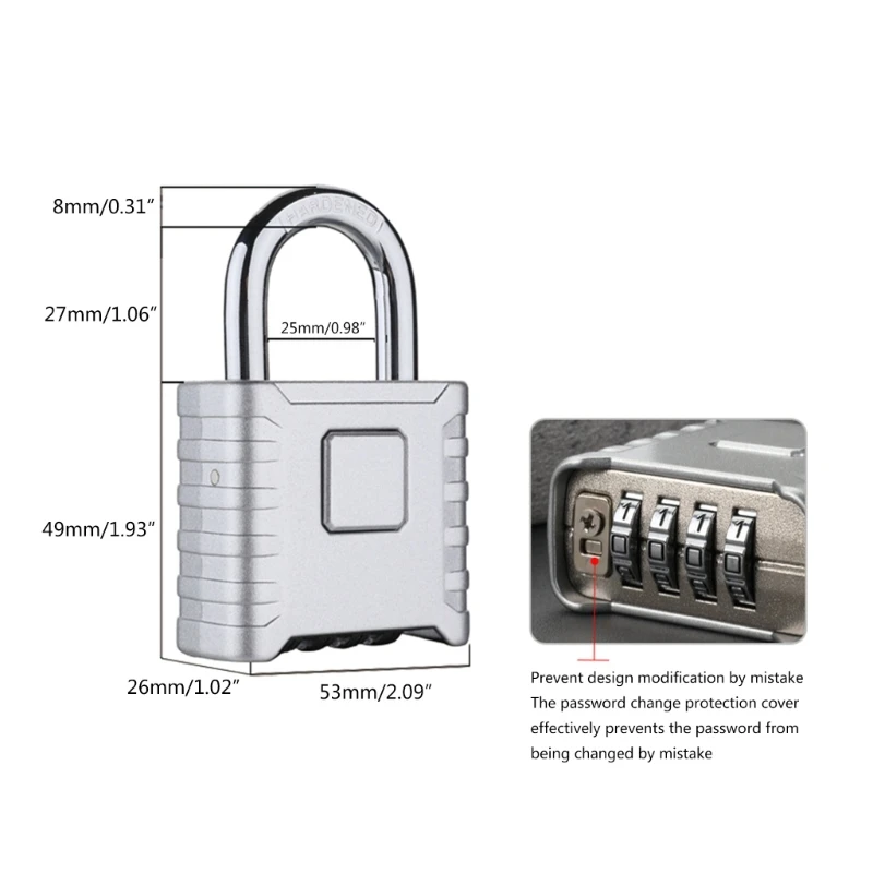Heavy Duty Outdoor Combination Lock 52mm Large 4 Code Security for Fence Gate Dropship