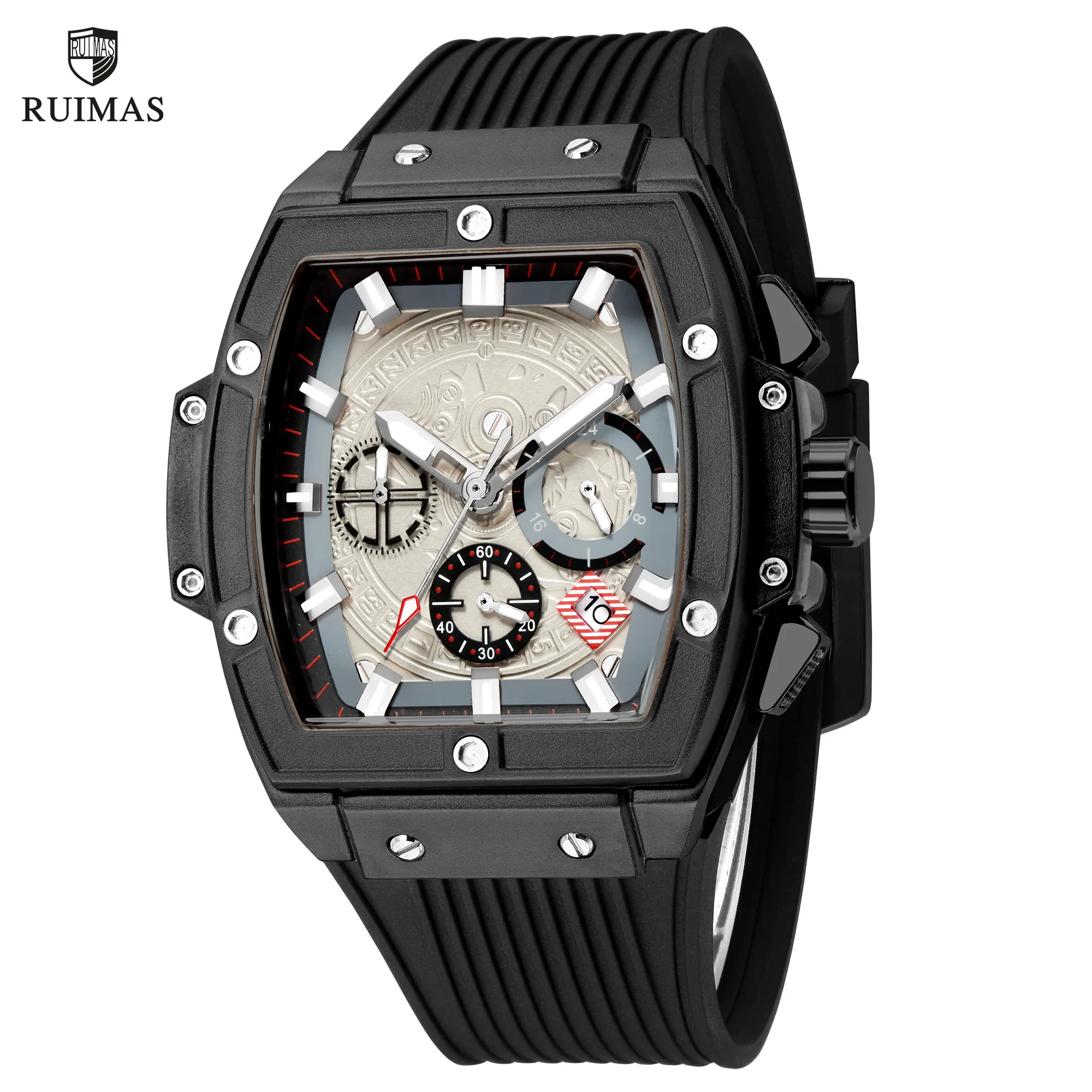 

RUIMAS Watch for Men Fashion Luxury Sport Military Watches Silicone Strap Waterproof Quartz Casual Wristwatch Clock Montre Homme