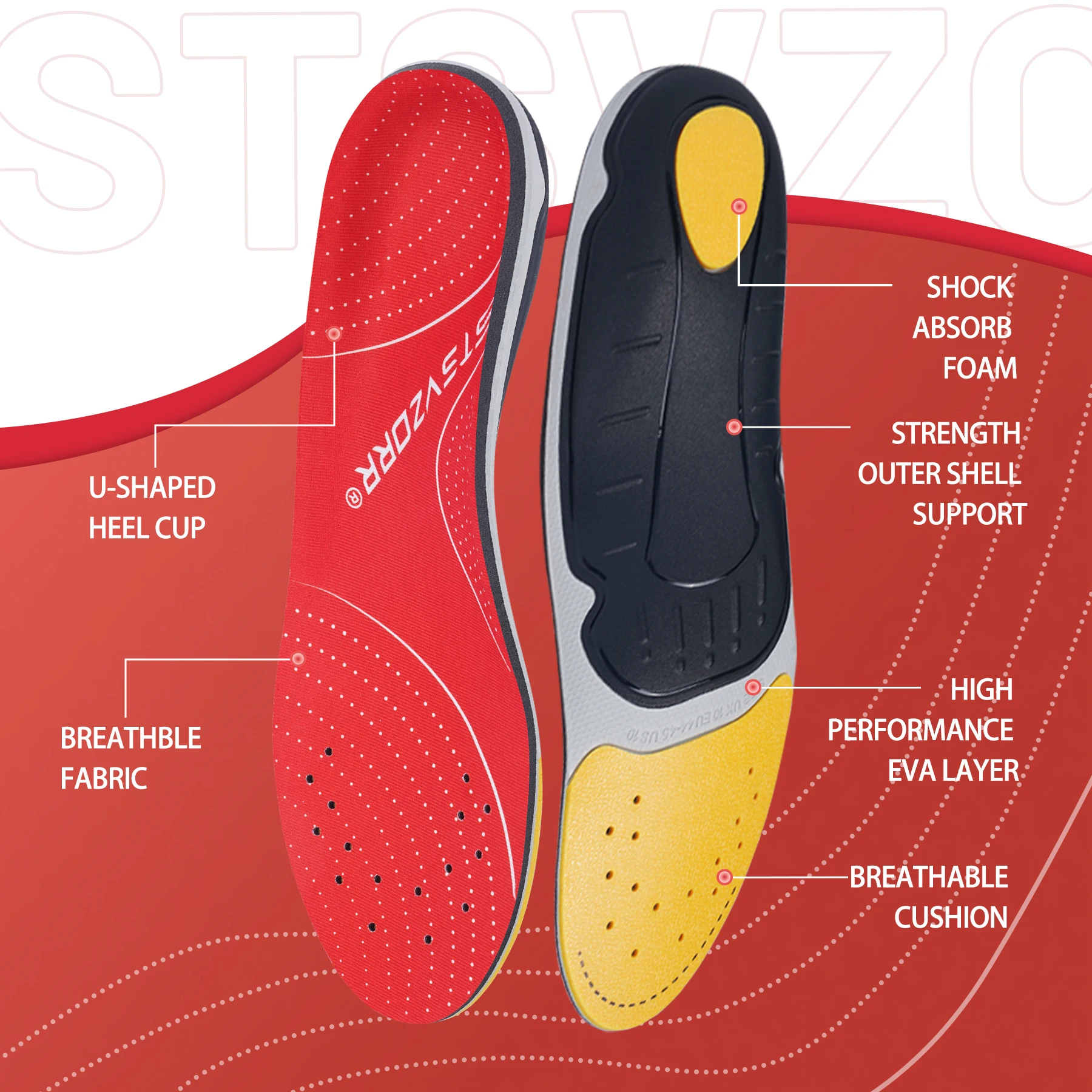 Einlegesohlen für Plattfüße mit Fußgewölbestütze, orthopädische Einlagen für Männer und Frauen, bei Plantarfasziitis und Fersenschmerzen, Einlegesohlen für Sneaker und Schuhe. – Detail 30