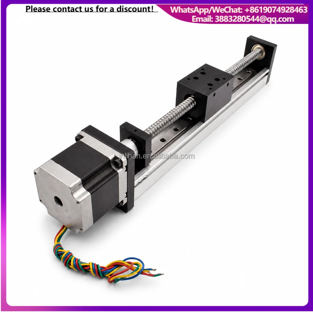 Aluminum Alloy PLC Core Ball Screw Linear Module Stepper Motor Pre Drilled Mounting Holes Dual Bearing Support Slide Carriage
