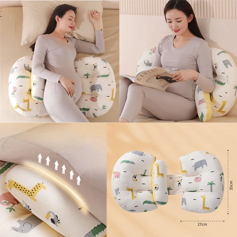 Pregnant Women\'s Pillow Adjustable U-shaped Waist Support Cartoon Pattern Cushion Maternity Pregnancy Side Sleeping Pillow