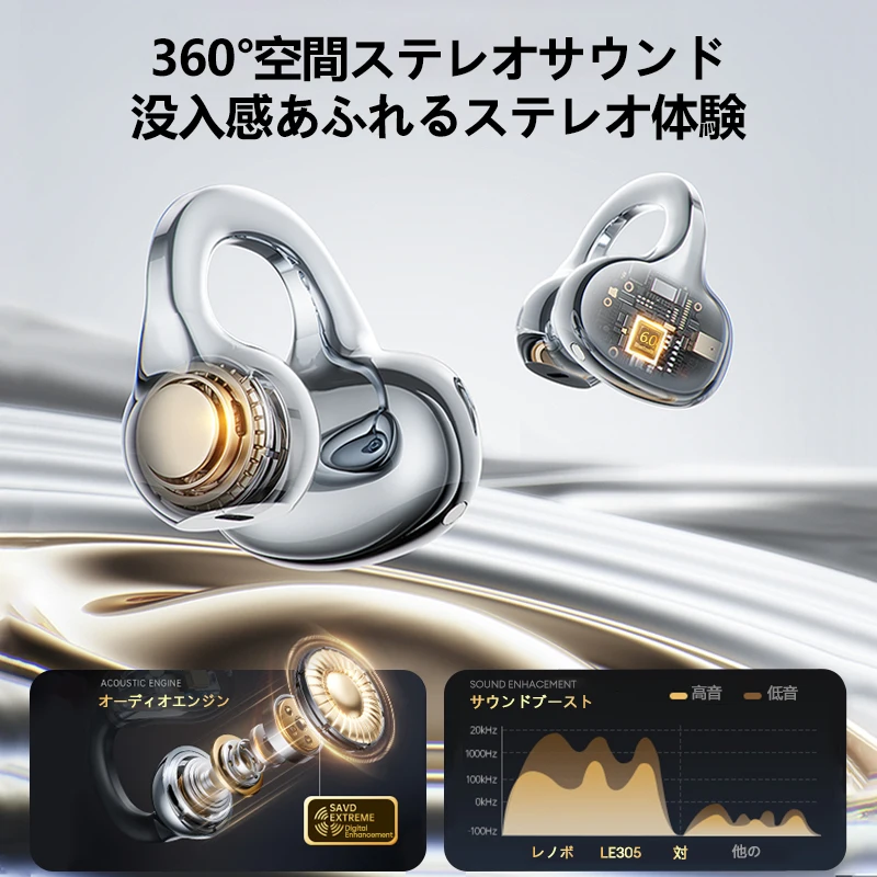 New Lenovo LE302 Wireless Bluetooth 6.0 Ear Clip Headphones HIFI