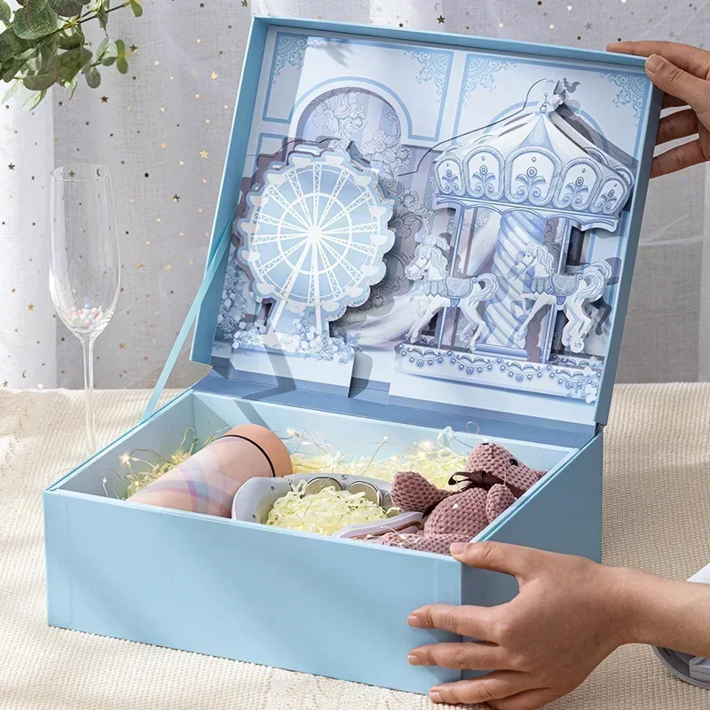 3D Cartoon Relief Stereo Gift Box Duże magnetyczne pudełka na prezenty Urodziny Walentynki Kreatywne opakowanie Prezent dla dziecka Przyjaciel dziecka