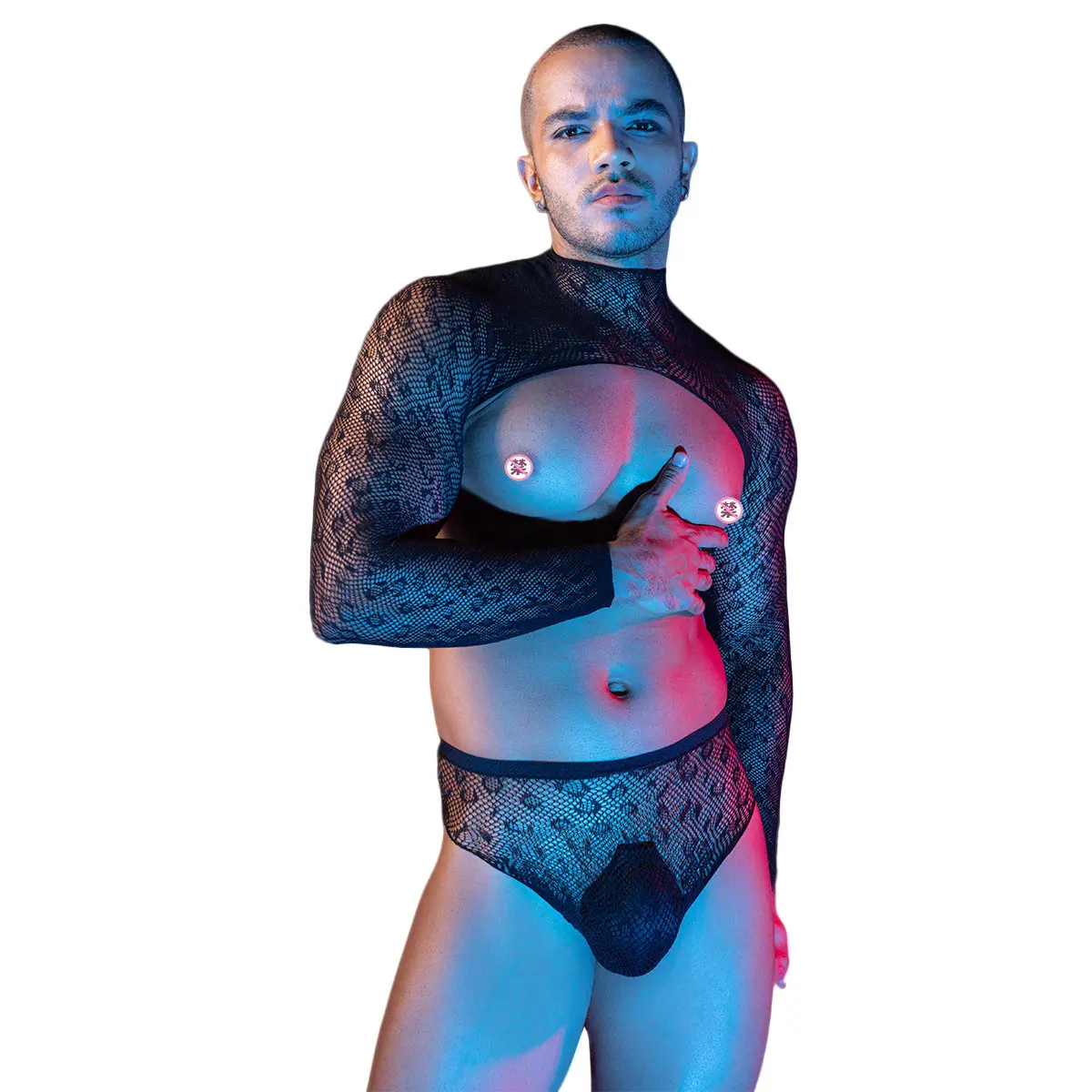 

Мужской сетчатый боди-костюм для ролевых игр, сексуальное нижнее белье для клубных вечеринок, выступлений, готической моды, сценических шоу и фотосессий