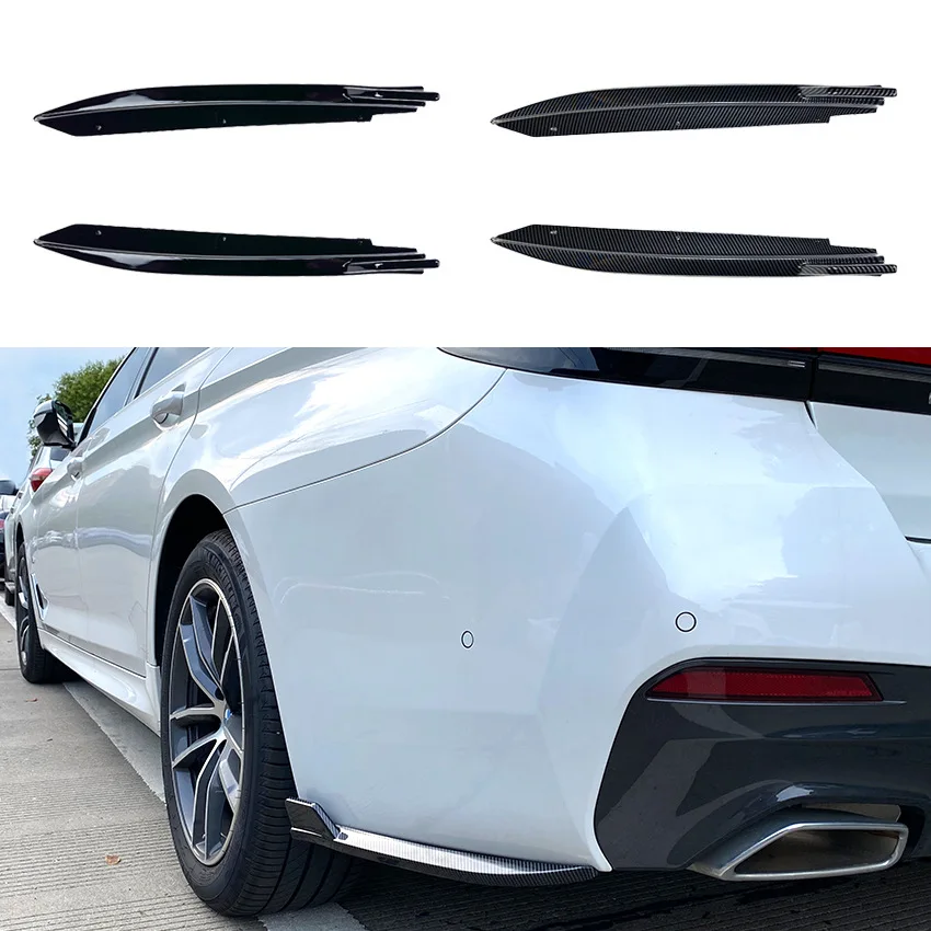 

For BMW 5 Series G30 M-Tech 525i 530i 540i 2017+ Rear Bumper Corner Splitter Diffuser ABS Plastic Gloss Black