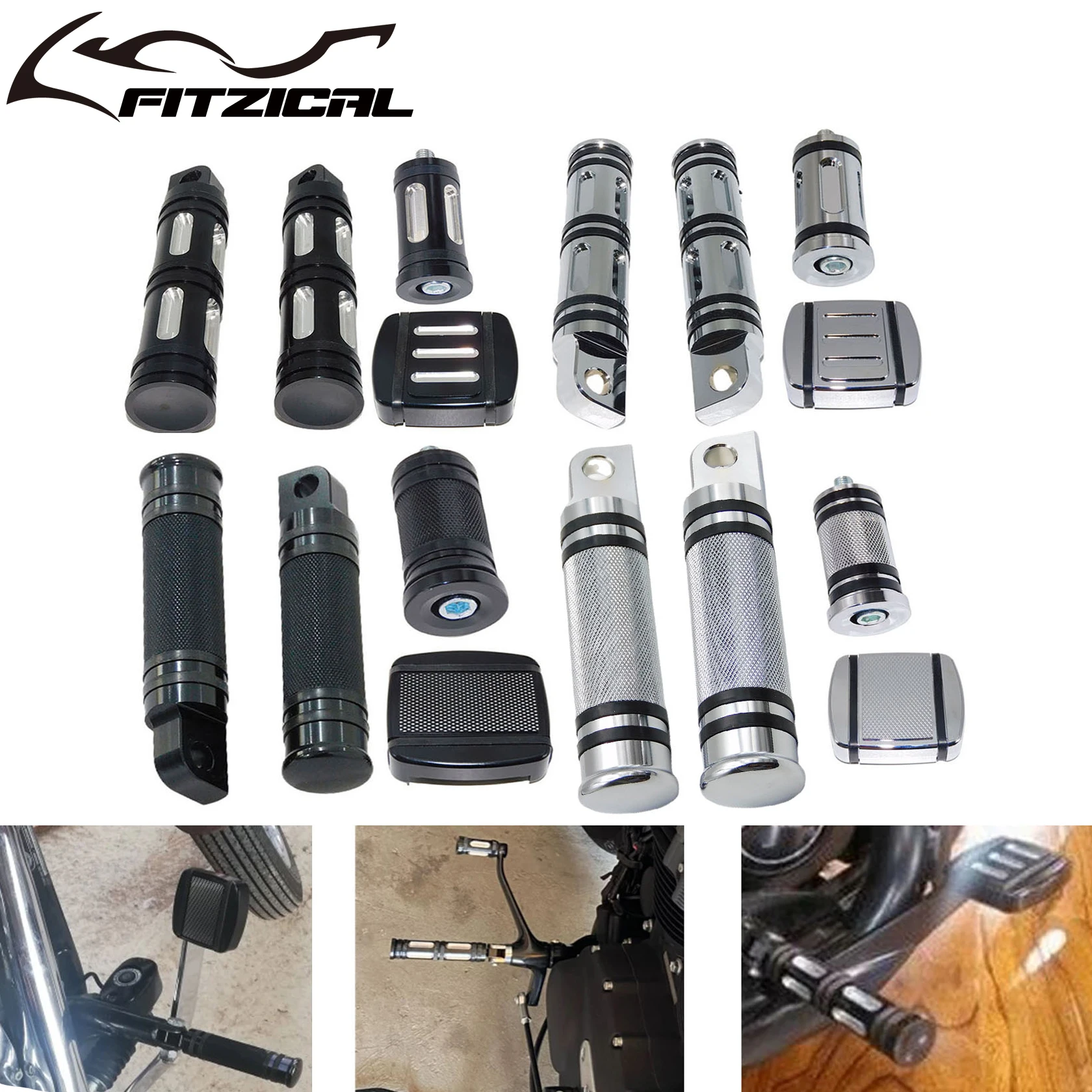 Motorcycle Brake Pedal Pad Cover Foot Pegs Gear Shifter Pegs For Harley Sportster 883 Dyna Softail Breakout Custom Street XG750