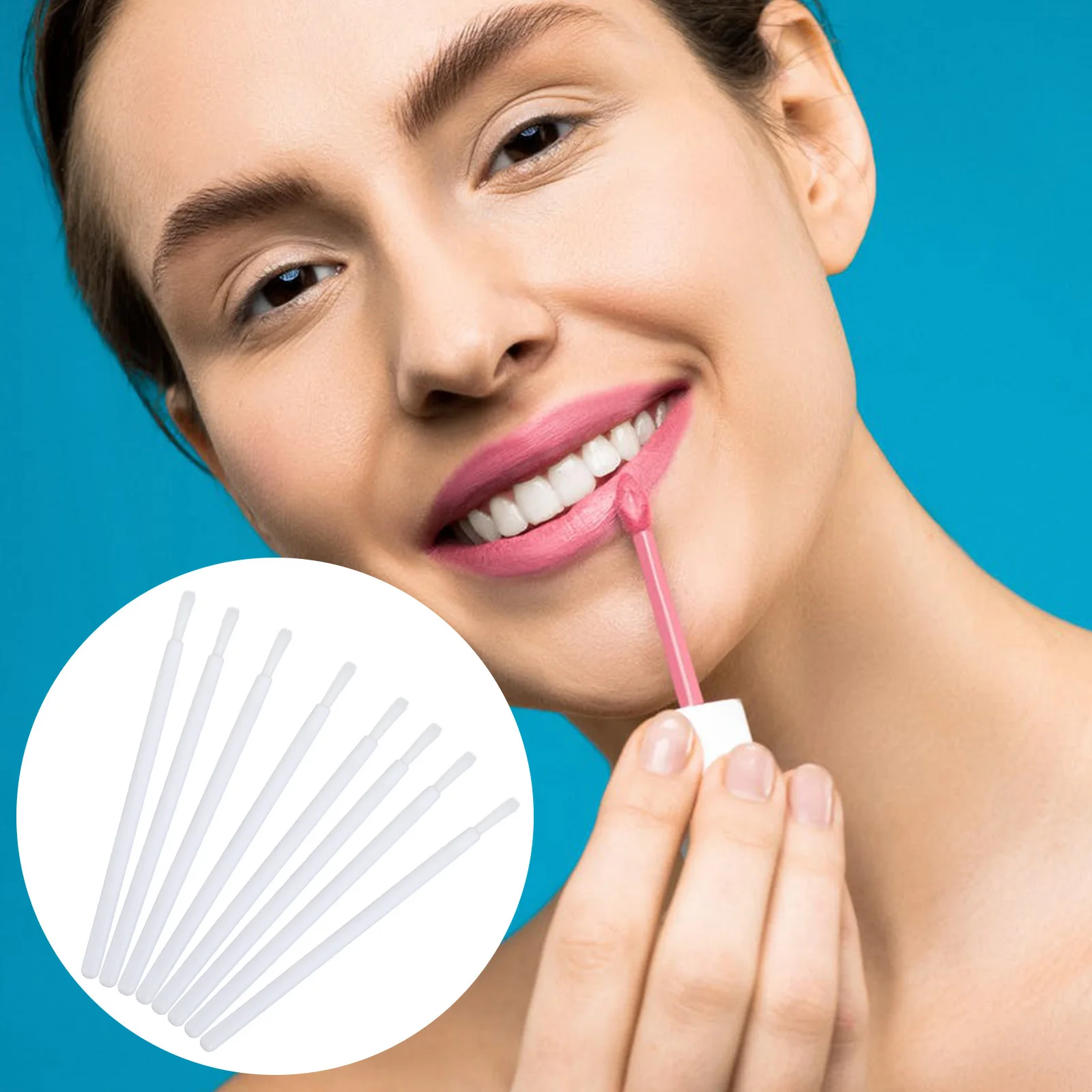 

Lip Wands Nylon Hair Brush Gloss Applicator Tools White Lipstick Applicators