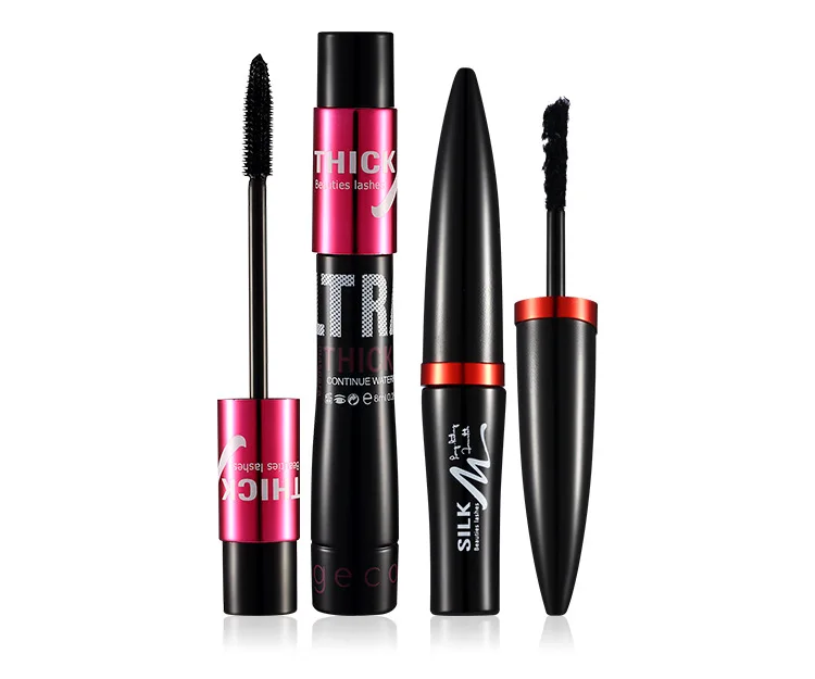 ブラック 4D 防水マスカラセット シルクグラフト カーリング ロングラッシュ ボリュームアップ 長持ち 汚れにくい ユニセックス アイメイクアップ製品