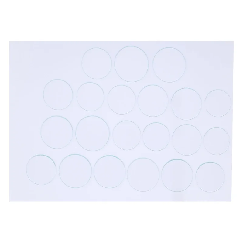 

21pcs 35-45mm Flat Watch Glass Lens Set Smooth Edge High Temperature Resistant Thickness 1.2mm