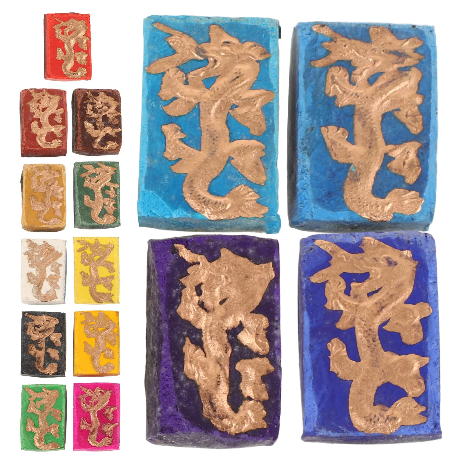15pcs Color Ink Stick Handmade Drawing Chinese Ink Block Washable Reusable For Calligraphy Painting Students Artists Teaching