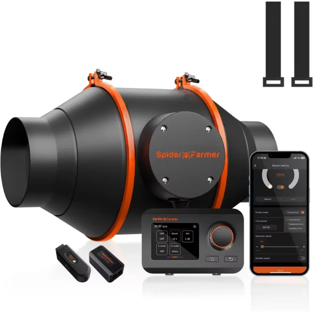 4 Inch Smart WiFi APP GGS Control 205 CFM Ventilation Exhaust Fan Indoor Grow Air Duct Fan for Grow Tent