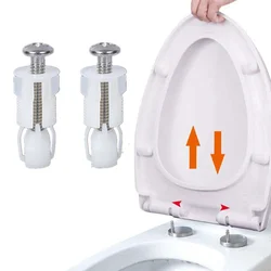 1 paire de charnières de siège de toilette en acier inoxydable/caoutchouc/Nylon/plastique, Type universel, vis pour trous de WC de 14 à 22mm, fixation facile à installer