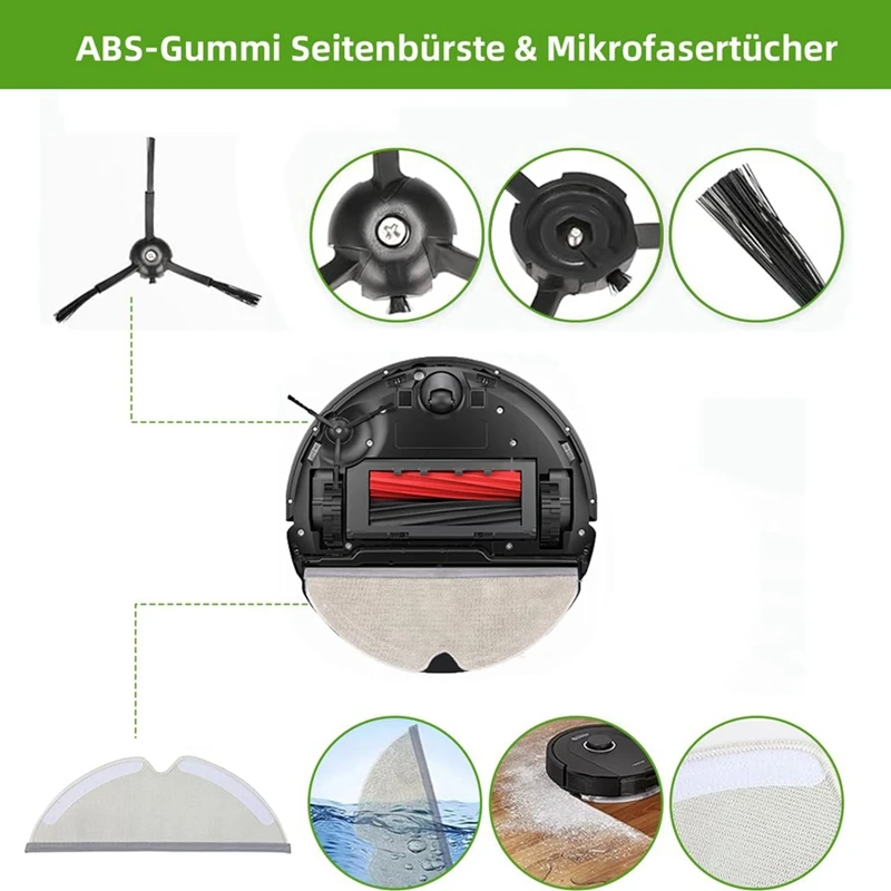 ل Roborock Q8 Max / Q8 Max +/Q5 Pro/Q5 Pro + مكنسة كهربائية فرشاة جانبية رئيسية فلتر Hepa ممسحة أكياس استبدال أجزاء