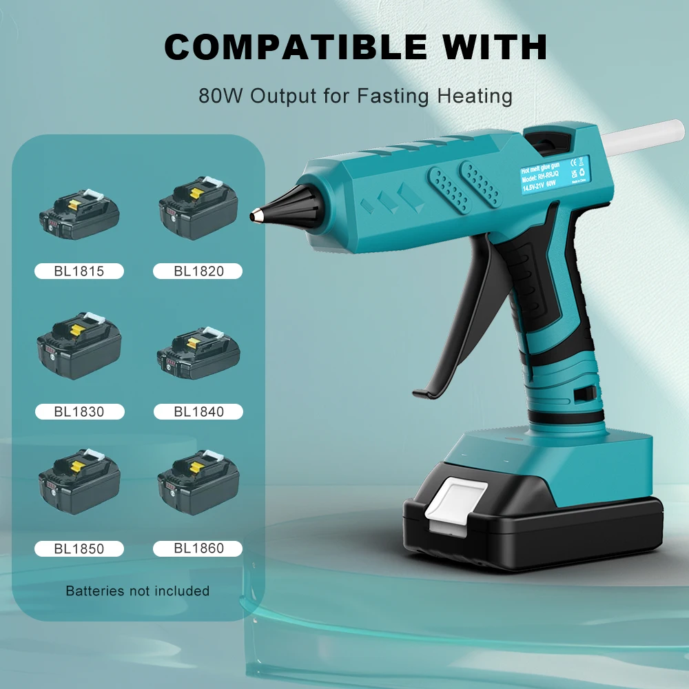 80W แบบพกพาไร้สายกาวร้อนปืนสําหรับ Makita 18V Li-Ion L1815 BL1830 BL1840 BL1850 11 มม.กาวแท่ง DIY ซ่อมเครื่องมือ