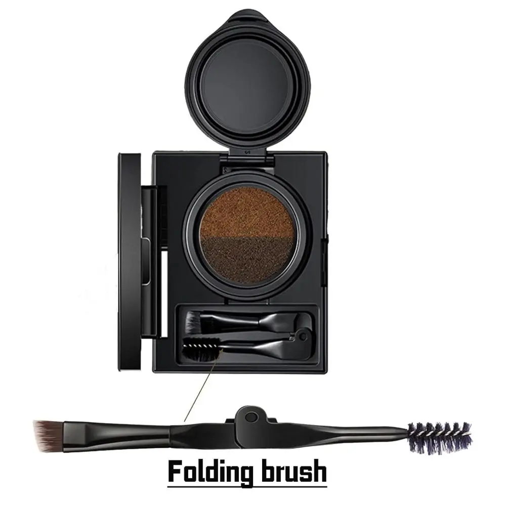 Nuova crema per sopracciglia 2 in 1 Polvere per sopracciglia impermeabile resistente al sudore con pennello a doppia estremità Crema per eyeliner a lunga durata