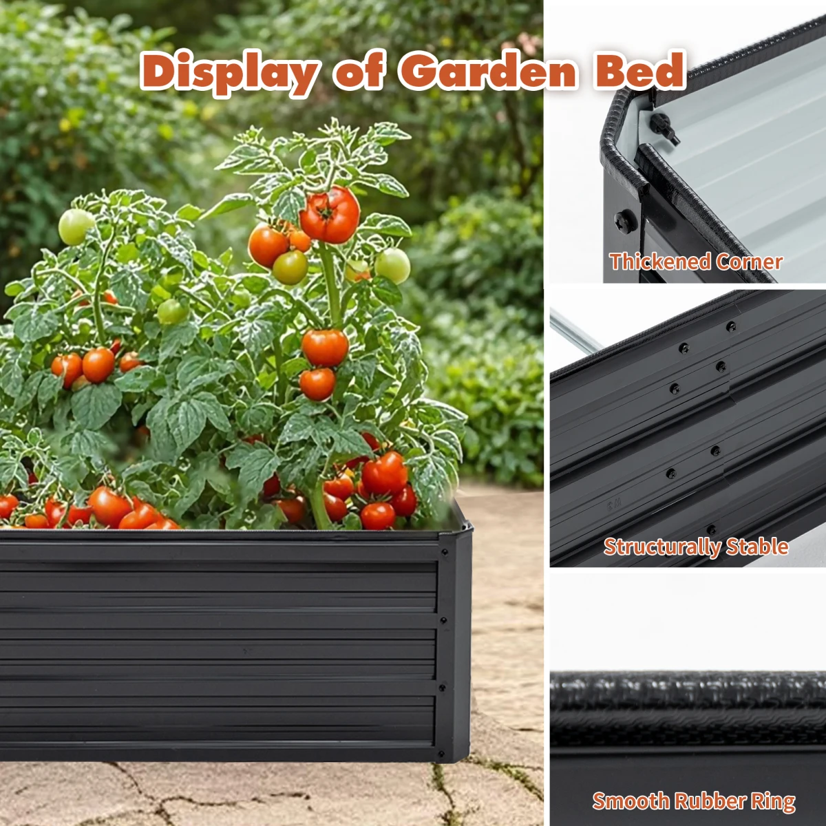6x3x1 FT Metal Raised Garden Bed Outdoor Reinforced Galvanized Rustproof Colored Steel Planter Boxes for Vegetables, Raised Beds for Growing Flowers Herbs Succulents   WL