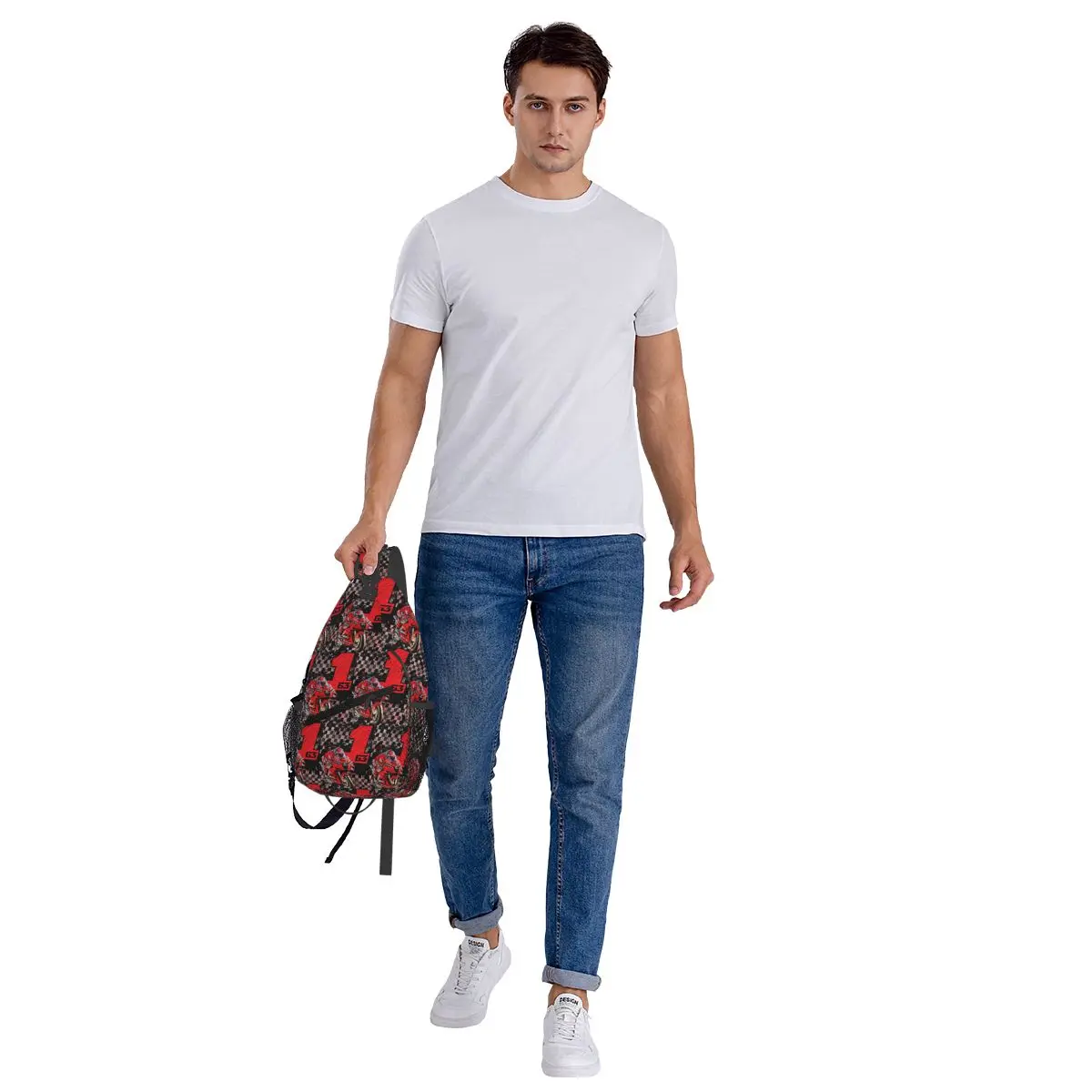 Francesco Bagnaia numéro 1 MotoGP drapeau de course sac de poitrine hommes fronde sac à dos à bandoulière sac de poitrine voyage sac à dos sac à bandoulière