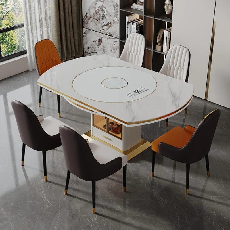 Complete Kitchen Furniture Wooden Dinning Table Breakfast Set Marble Alternative Living Room Cabinets Dining Room Table Set