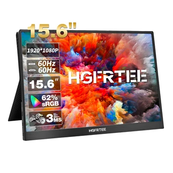 휴대용 모니터 FHD 1080P IPS USB-C 미니 HDMI 외부 화면, 맥 노트북 PC 안드로이드 스위치 Xbox PS4/5 용, 15.6 인치 