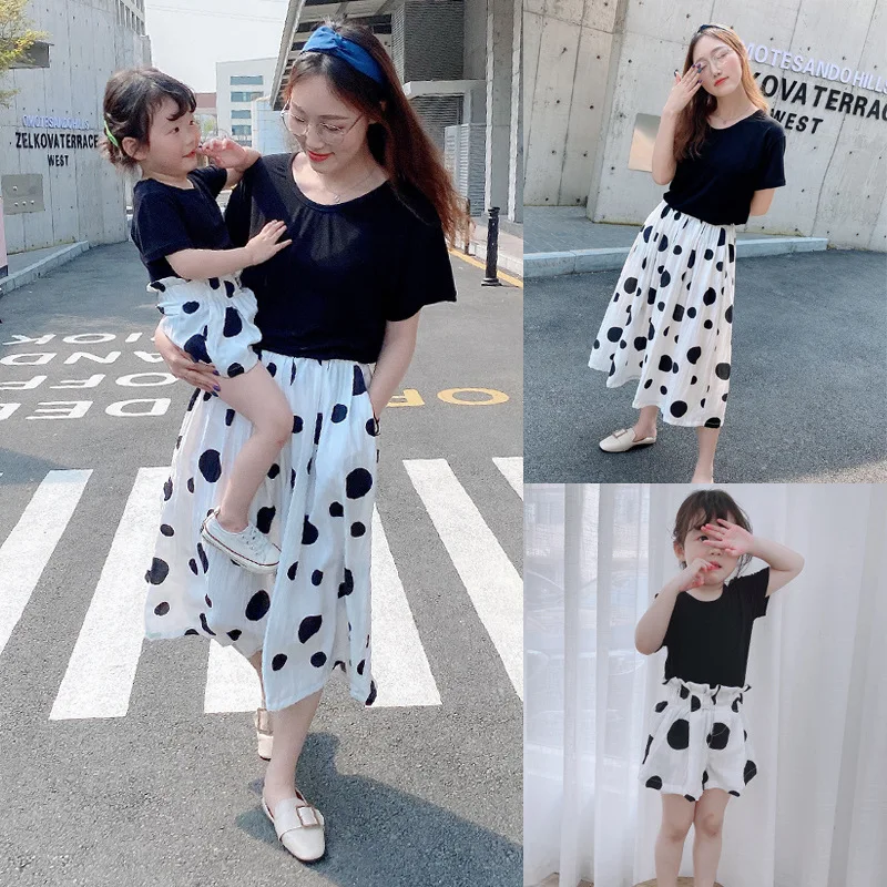 

Parent-child Dress Mother and Daughter Summer Dress 2022 New Foreign Style Net Red Summer Shorts Half Skirt Two-piece Suit Tide