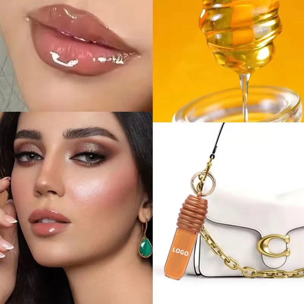 プライベートラベル リップオイル カスタムロゴ ハニーエッセンス 保湿 栄養 モイスチャーリッププライマー エッセンスオイル メイクアップ 卸売 ヴィーガン