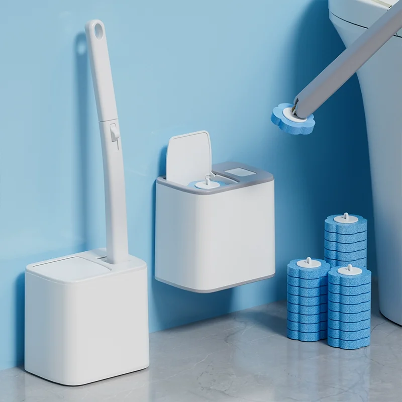 Toilet Brush Disposable Replacement Head Cleaning Kit Toilet Bowl Brush Long Handle Home Wc Accessories Tool