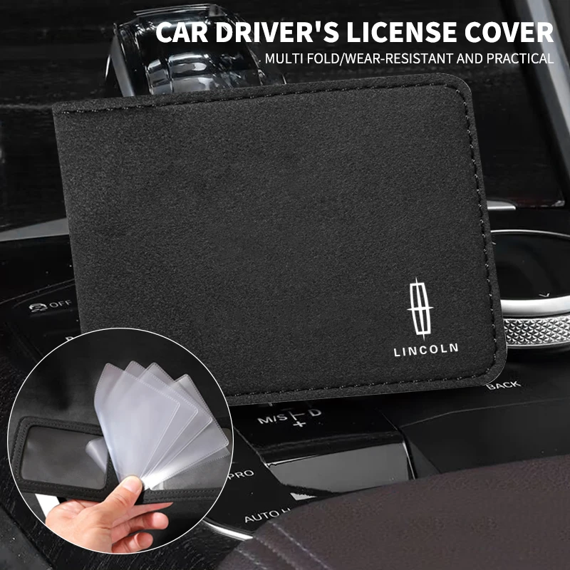 Car Driver License Cover Suede Anti-Fur Car Driving Documents For Lincoln MKZ MKX Navigator Aviator Nautilus Continental MKC MKT