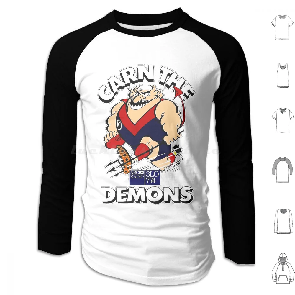 Carn The Demon Hoodie cotton Long Sleeve Carn The Demon Afl Football Melbourne Football Club Demons Australian