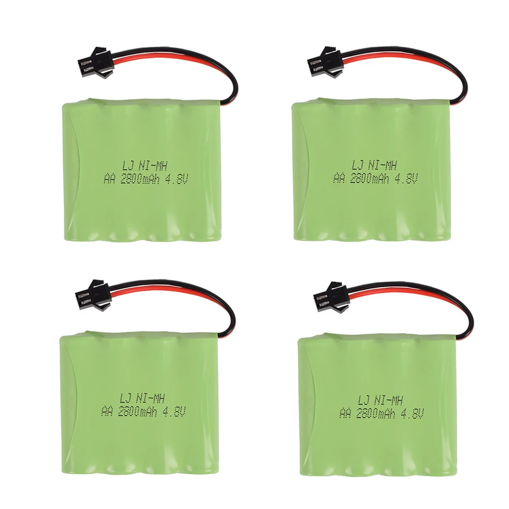 5PCS/lot 4.8v 2800mah AA NI-MH Battery SM-2P plug rechargeable Battery Ultra-high capacity Electric toys RC car RC boat RC robot