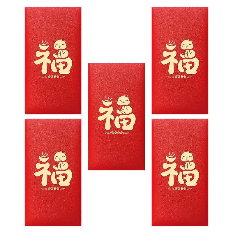 Slang Rode Enveloppen 2025 5X Jaar Van De Slang Geluk Geld Enveloppen Chinees Nieuwjaar Rode Enveloppen 2025 Voor Slang Jaar Lente