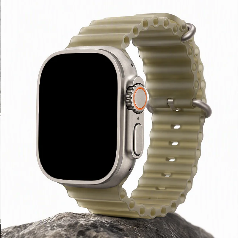 Correa translúcida Ocean para Apple Watch Ultra 4, 3 correas de 49 mm, 44 mm, 40 mm, 45 mm, 41 mm, 46 mm, pulsera de silicona para iWatch 12, 11, 10, 9, SE, 8, 7.