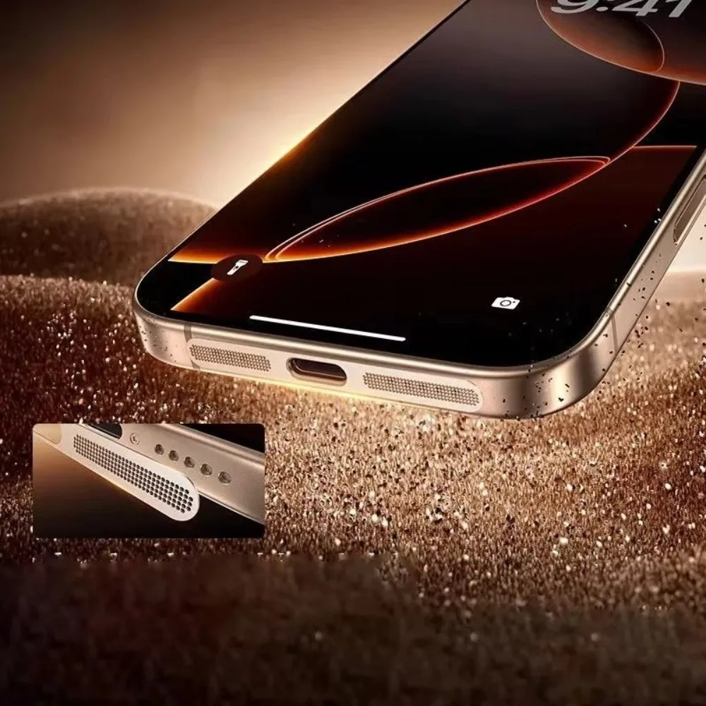 Mesh Cover Dustproof Net Stickers Integrated Design Adhesive Metal Anti Dust Net Sticker for iPhone 17Pro/17 Pro Max