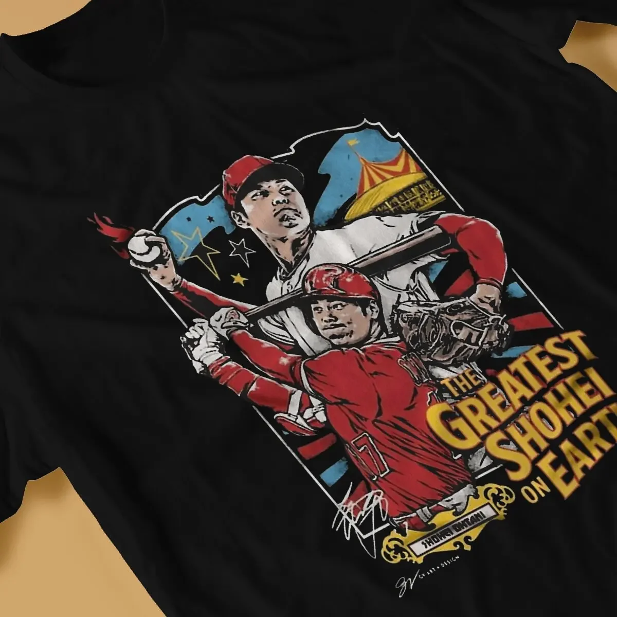 Heren T-Shirt Ohtani Klassieke Geweldige 100% Katoenen T-Shirts Met Korte Mouwen Ohtani Honkbal T-Shirt Met Ronde Kraag, Bedrukt