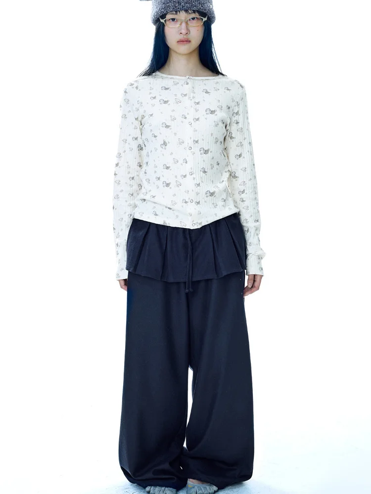 

Брюки-кюлоты COYSEIO в японском стиле, имитация двухслойных балетных штанов, с оборками, повседневные, хлопковые, с высокой талией, женские