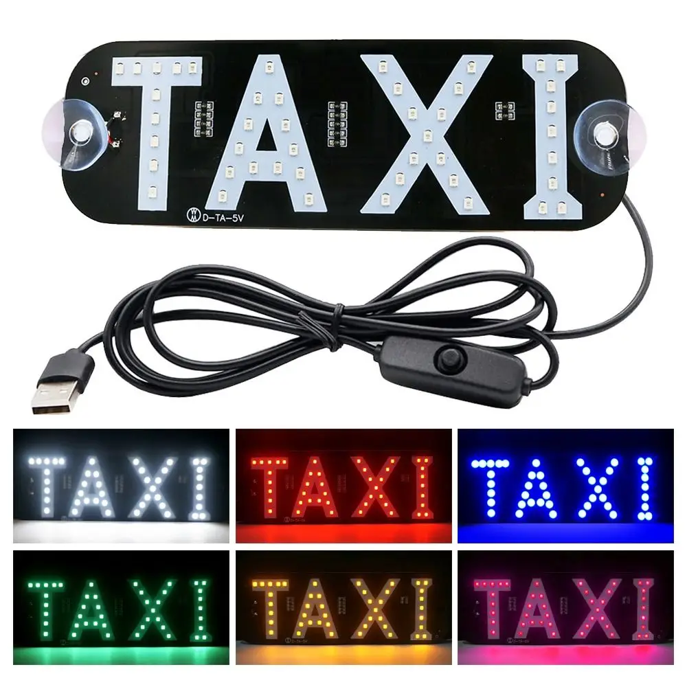 Signal Beacon LED Taxi Light USB Port 45SMD 2835 Car Signal Lamp with Switch Windscreen Cab Indicator Light Car Accessory