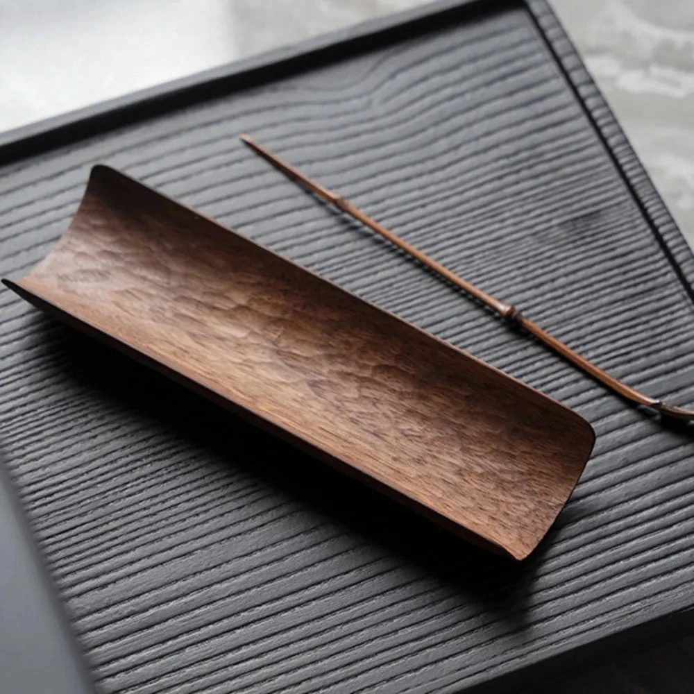 Black Walnut Wood Tea Scoop Handmade Tea Presentation Vessel Shovel Chahe Household Appreciation Ladle Dahongpao Teaware Craft