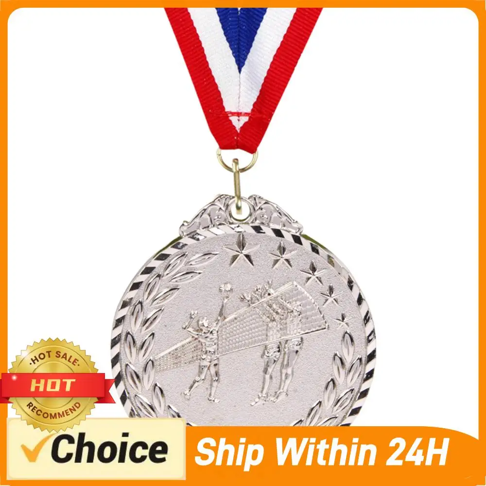 

Медали для волейбольных соревнований 6,5 см с лентой на шею, металлические медали победителям, золотые/серебряные/бронзовые медали для марафонов и соревнований по мячевым видам спорта