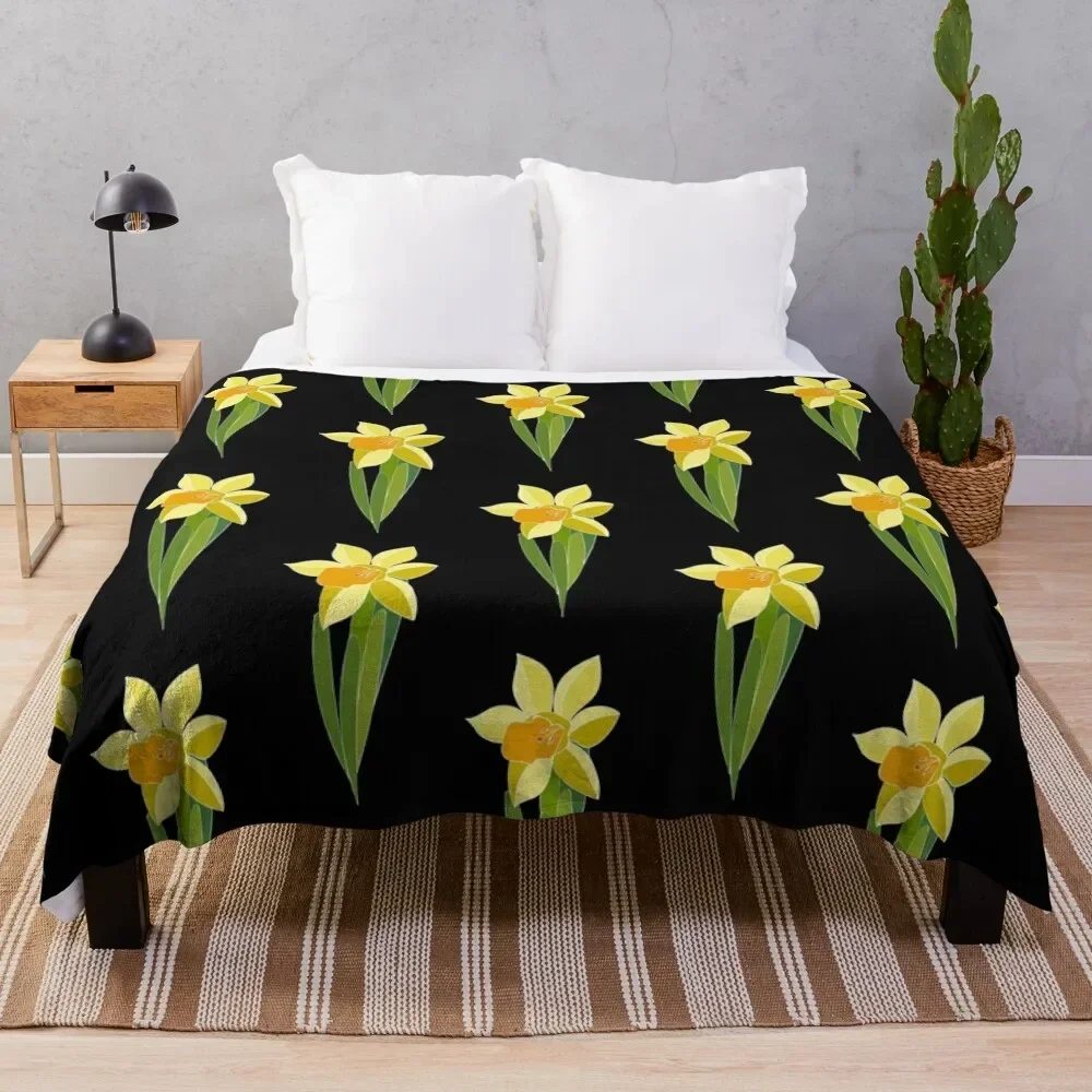 

Yellow daffodil flowers seamless floral pattern Throw Blanket halloween Warm Blankets Sofas Of Decoration Blankets