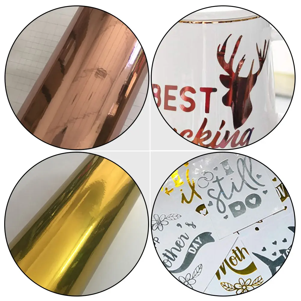 

6pcs Metal Transfer Film For Diy Vinyl Craft Stickers Decor Cup Adhesive Sheets Kids Handmade Pvc Material Compatible Cutting