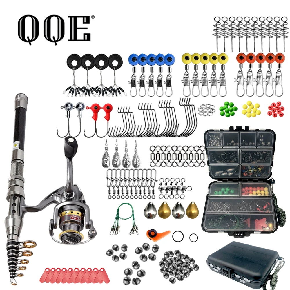 Telescopic Fishing Rod and Reel Combo Full Kit Carbon Fiber Fishing Rod Pole Fishing Tackle Set with Fishing Tackle Accessories