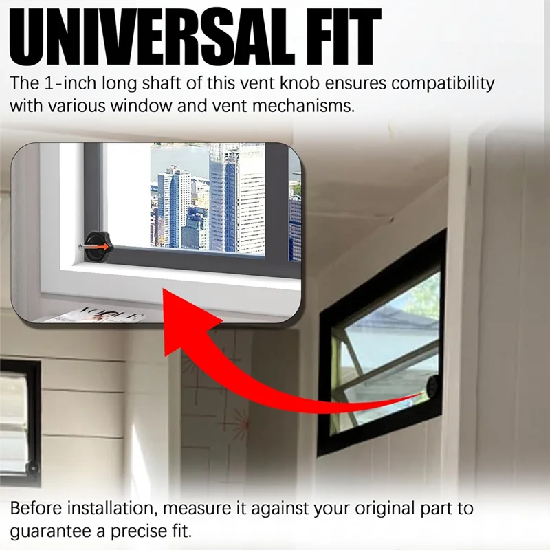 A68M-3 حزمة سوداء 1 بوصة رمح RV نافذة ومقبض تنفيس الأجهزة الداخلية نافذة استبدال مقطورة مقبض RV نافذة مزلاج المقبض