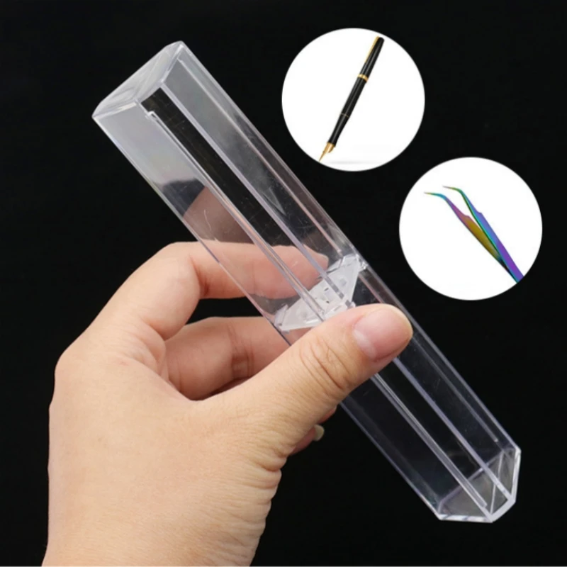 3 PCS/box Single pen Transparent pen case Ballpoint pen protection case Delicate pen Plastic packing case Mini pencil case gifts