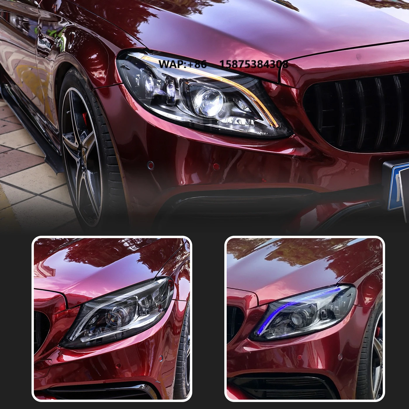 

W205 Headlight LED Assembly for W205 C-Class C180 C200 C260 C300 C63 2014-2021 BI-LED Plug and Play