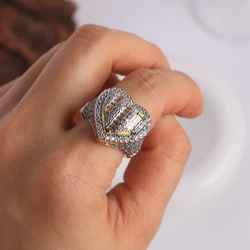 3pcs, Luxury Pave Cz Crystal Chunky Ring for Women Zircon Party Open Finger Rings Statement Jewelry