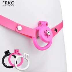 FRKO ABS Resin Belt Inverted Chastity Cage Device Metal Penis Plug Urethra Catheter Lock Cock Dick Rings BDSM Sex Adult Toys Men