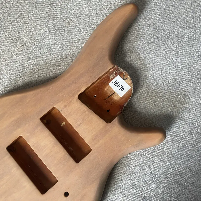 JB070 Custom Order Solid Redwood 6 String Electric Guitar Bass Body Right Hand HH Active Pickups DIY Parts Paint Scratches